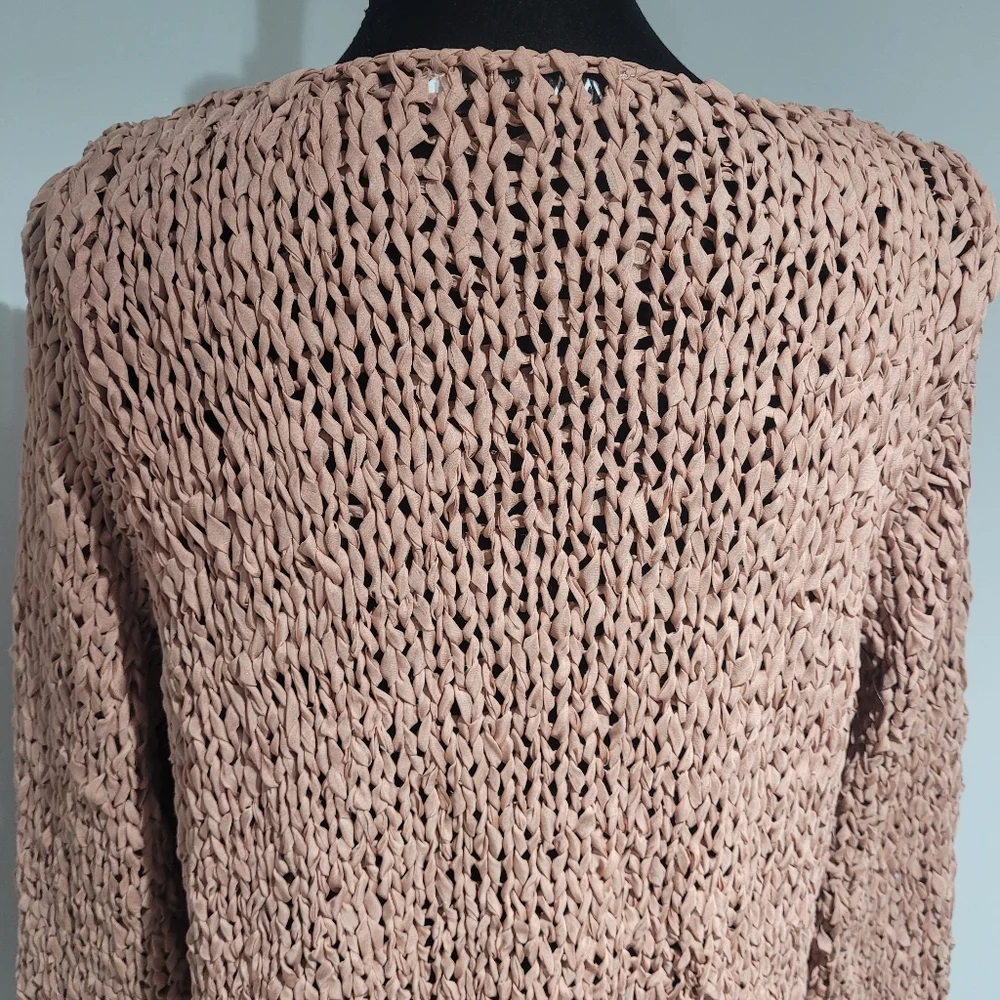 Zara Women's Open Chunky Knit Long Sleeve Sweater XS/S Beige/Pink/Tan Boho - Picture 7 of 10